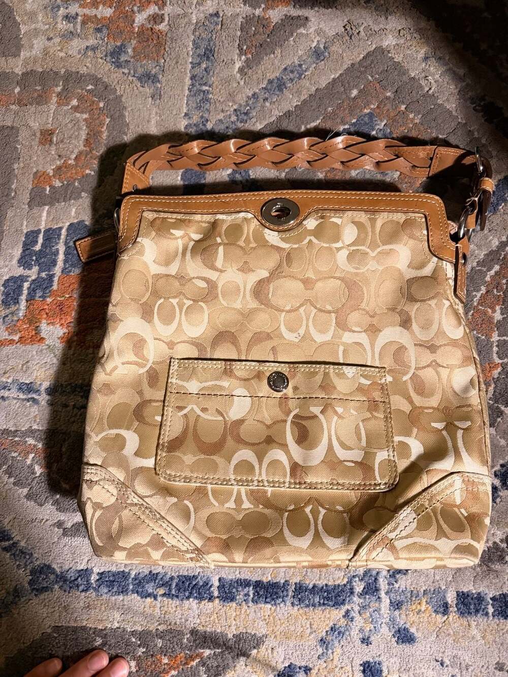 Coach Signature C Canvas and Leather Shoulder Bag Style No. 10991 (i)